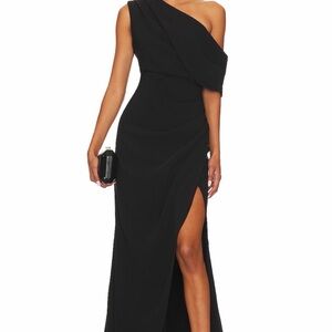 Elliatt Isadora Black One-Shoulder Gown